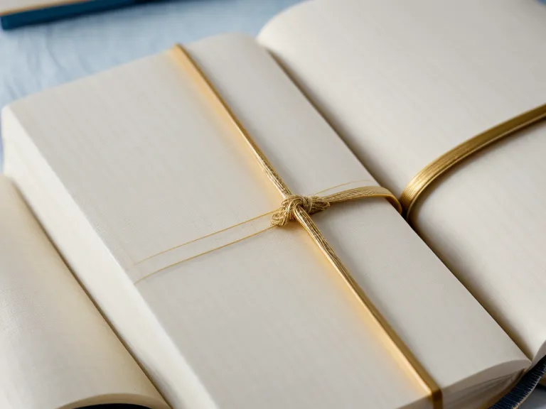 Ein aufgeschlagenes Leinenheft mit handschriftlichen Notizen zu inneren Prozessen