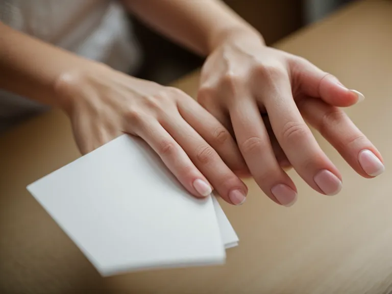 Eine Hand sortiert Karteikarten in einem gelben Kasten zur systematischen Ahnenarbeit.