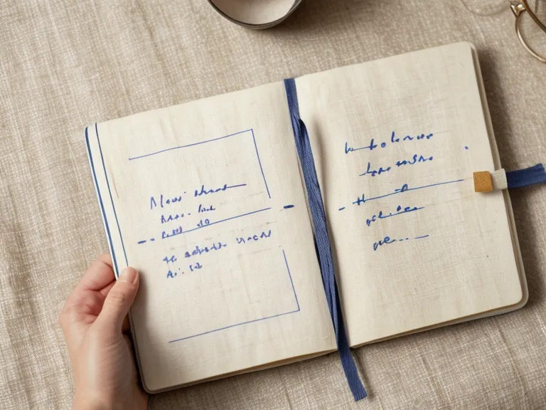 Nahaufnahme einer Seite im Leinen-Heft mit der Überschrift Marginalia und Notizen zum Stammbaum.